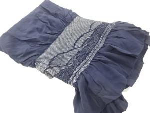 正絹　絞り波模様男物兵児帯